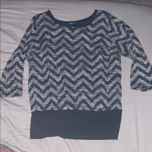 Gray Black & White Blouse